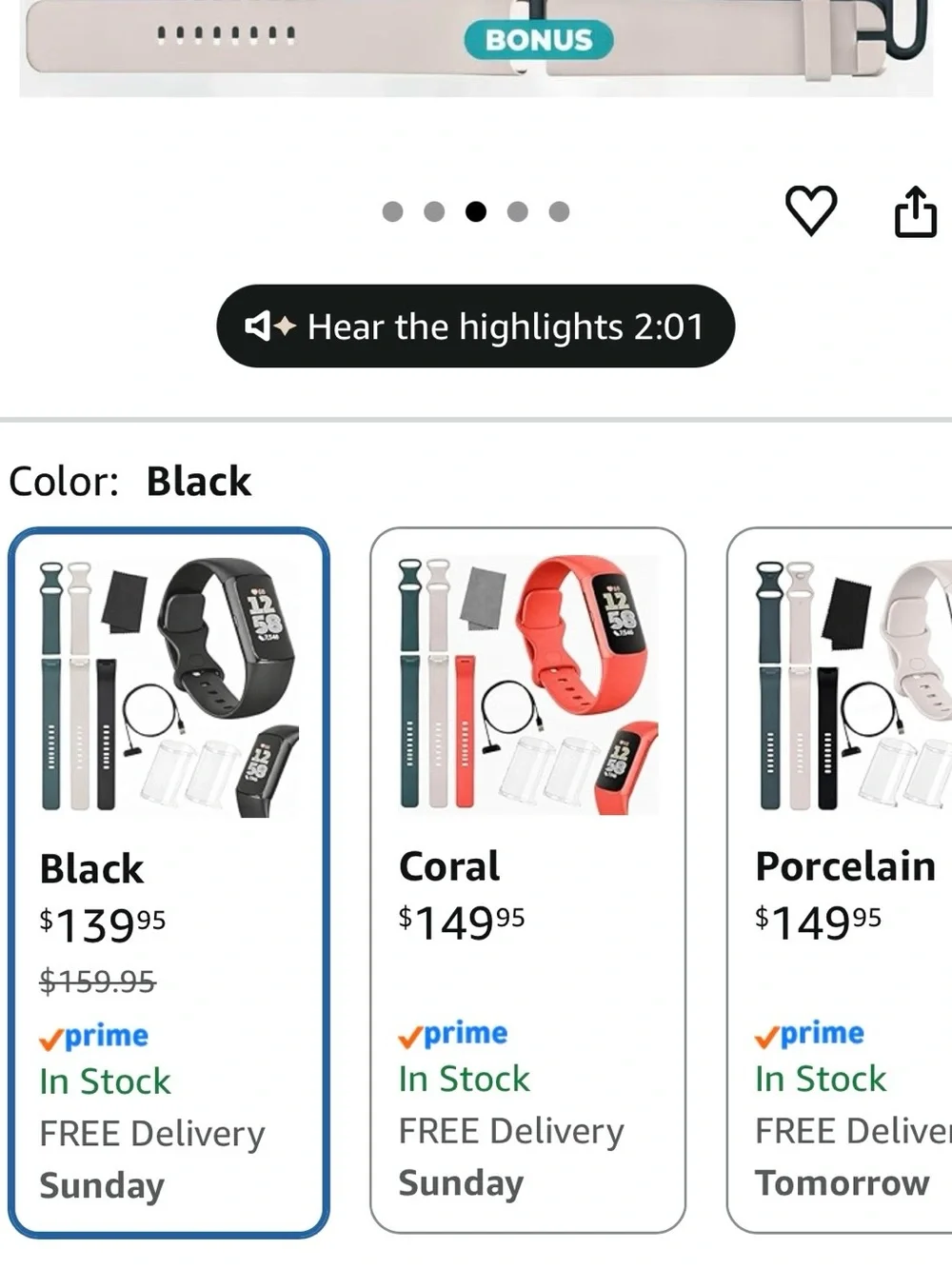 NIB Fitbit Charge 6 Fitness Tracker Bundle - Black